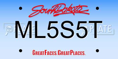 ML5S5T South Dakota License Plate
