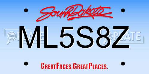ML5S8Z South Dakota License Plate