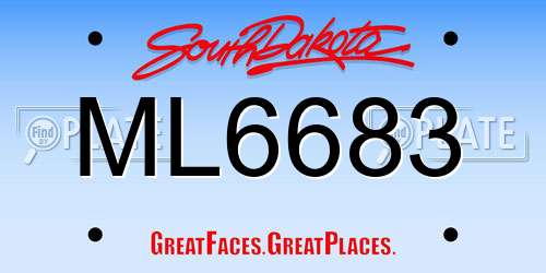ML6683 South Dakota License Plate