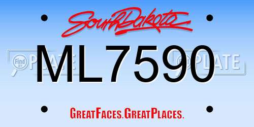 ML7590 South Dakota License Plate