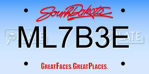 ML7B3E South Dakota License Plate