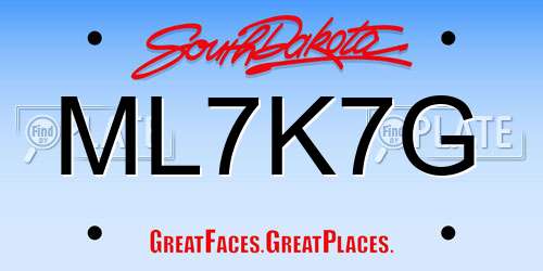 ML7K7G South Dakota License Plate