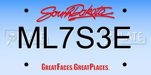ML7S3E South Dakota License Plate