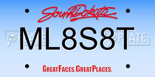 ML8S8T South Dakota License Plate