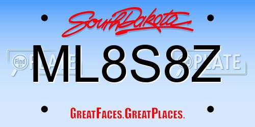 ML8S8Z South Dakota License Plate