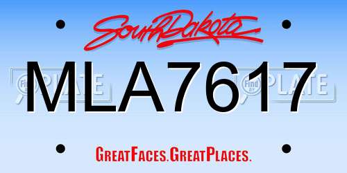 MLA7617 South Dakota License Plate
