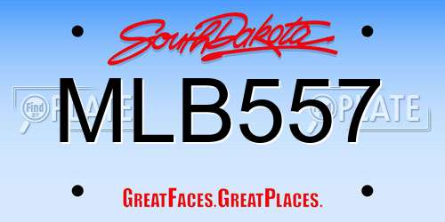 MLB557 South Dakota License Plate