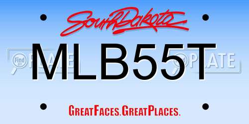 MLB55T South Dakota License Plate
