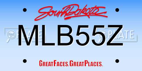 MLB55Z South Dakota License Plate