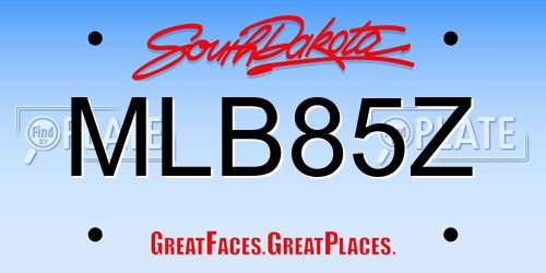 MLB85Z South Dakota License Plate
