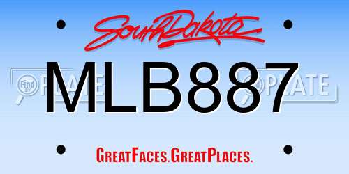 MLB887 South Dakota License Plate