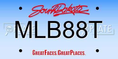MLB88T South Dakota License Plate