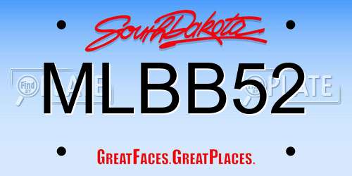 MLBB52 South Dakota License Plate