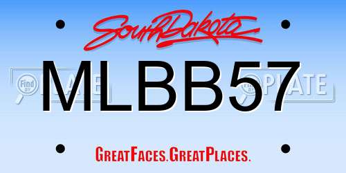 MLBB57 South Dakota License Plate