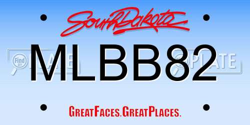 MLBB82 South Dakota License Plate