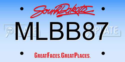 MLBB87 South Dakota License Plate