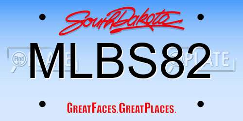 MLBS82 South Dakota License Plate
