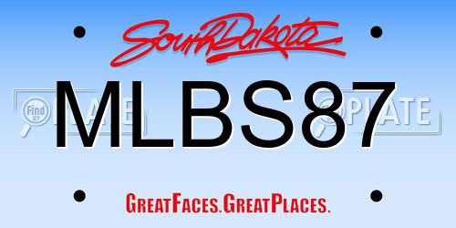 MLBS87 South Dakota License Plate