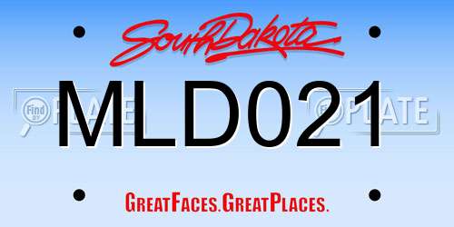 MLD021 South Dakota License Plate