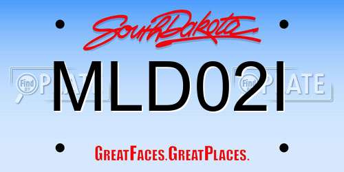 MLD02I South Dakota License Plate