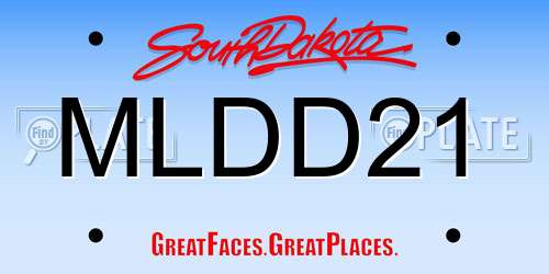 MLDD21 South Dakota License Plate