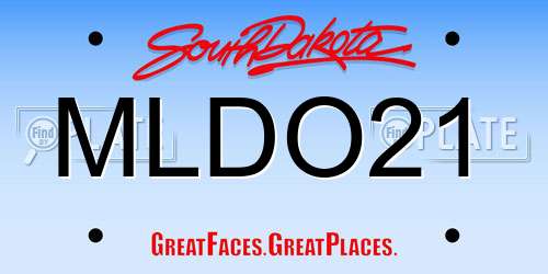 MLDO21 South Dakota License Plate