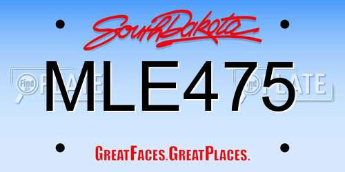 MLE475 South Dakota License Plate