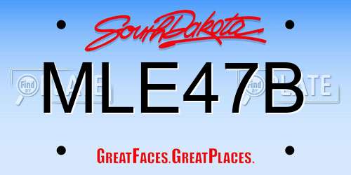 MLE47B South Dakota License Plate