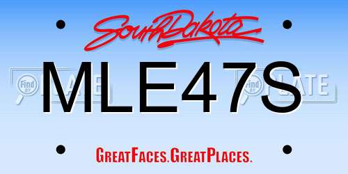 MLE47S South Dakota License Plate
