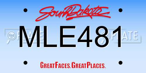 MLE481 South Dakota License Plate