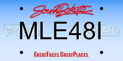 MLE48I South Dakota License Plate