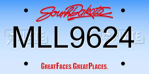 MLL9624 South Dakota License Plate