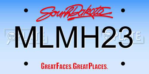 MLMH23 South Dakota License Plate