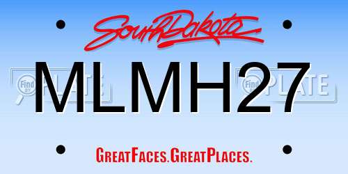 MLMH27 South Dakota License Plate