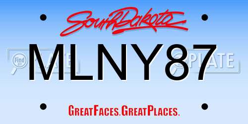 MLNY87 South Dakota License Plate