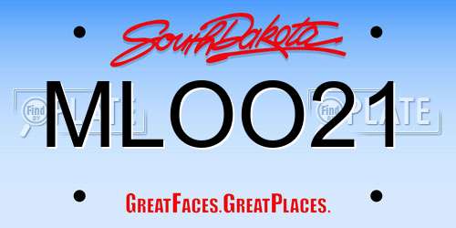 MLOO21 South Dakota License Plate