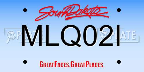 MLQ02I South Dakota License Plate