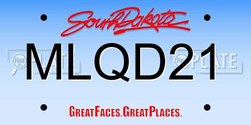 MLQD21 South Dakota License Plate