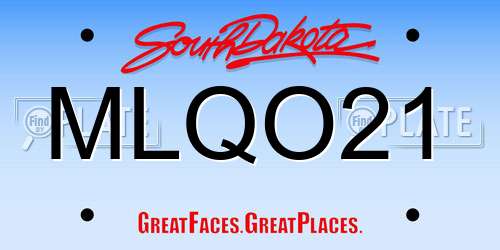 MLQO21 South Dakota License Plate