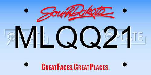 MLQQ21 South Dakota License Plate