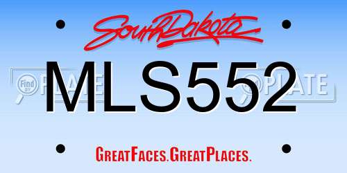 MLS552 South Dakota License Plate