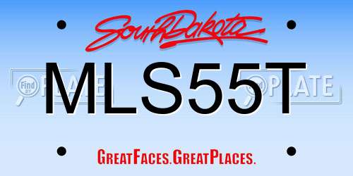 MLS55T South Dakota License Plate