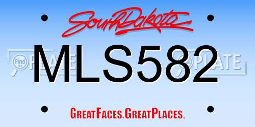 MLS582 South Dakota License Plate
