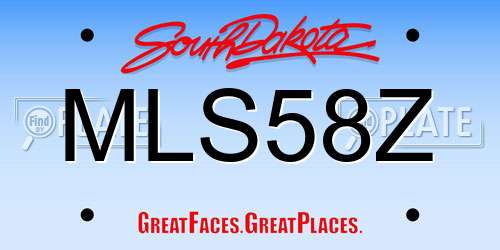 MLS58Z South Dakota License Plate
