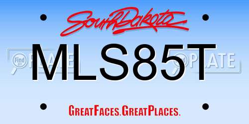 MLS85T South Dakota License Plate