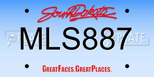 MLS887 South Dakota License Plate