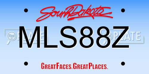 MLS88Z South Dakota License Plate