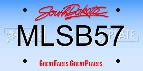 MLSB57 South Dakota License Plate