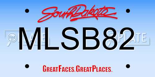 MLSB82 South Dakota License Plate