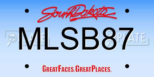 MLSB87 South Dakota License Plate
